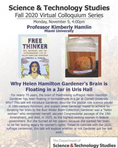 Poster for Kimberly Hamlin talk on November 9, 2020